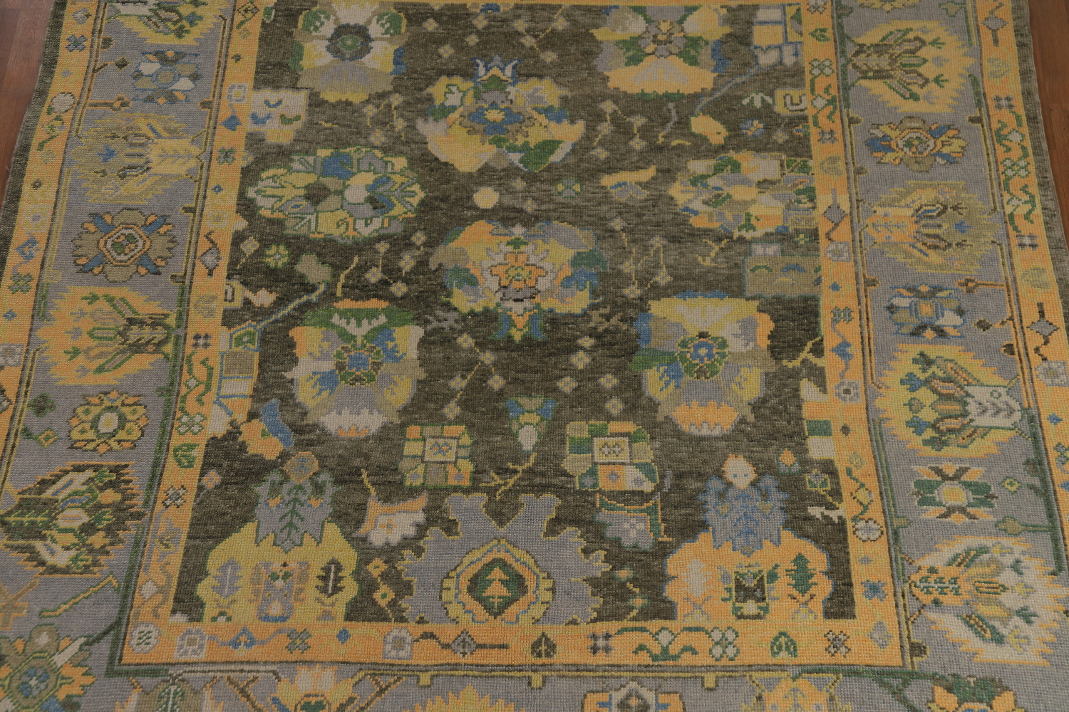 Vegetable Dye Floral Oushak Turkish Area Rug 8x10