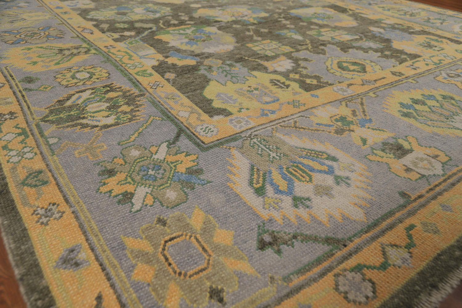 Vegetable Dye Floral Oushak Turkish Area Rug 8x10