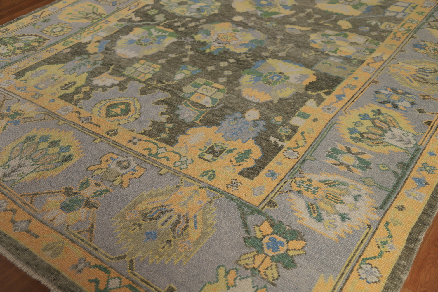 Vegetable Dye Floral Oushak Turkish Area Rug 8x10