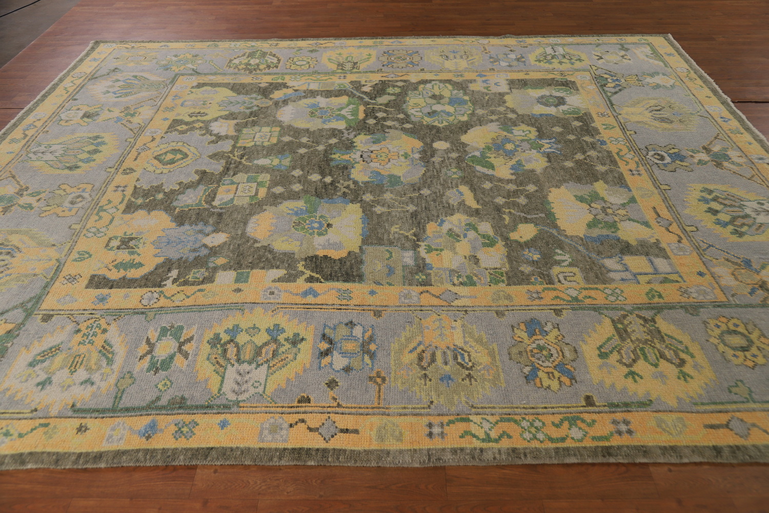 Vegetable Dye Floral Oushak Turkish Area Rug 8x10