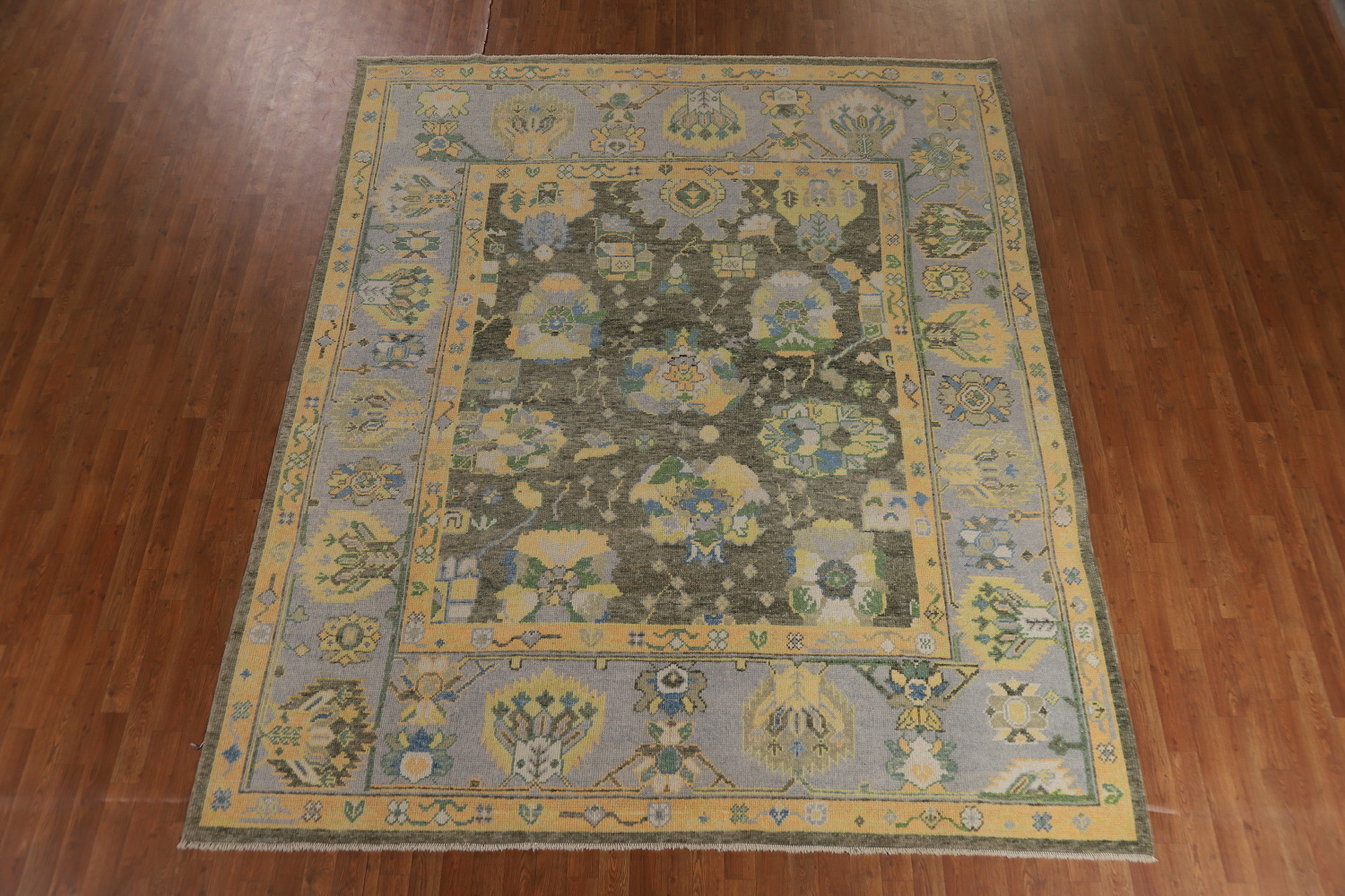 Vegetable Dye Floral Oushak Turkish Area Rug 8x10