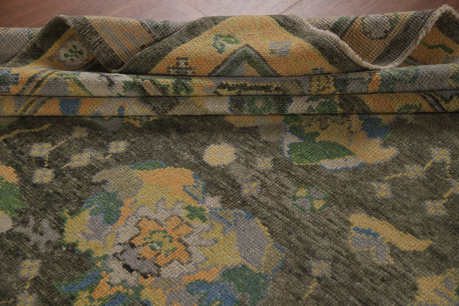 Vegetable Dye Floral Oushak Turkish Area Rug 8x10