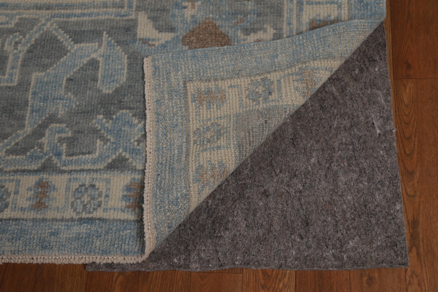 All-Over Blue Vegetable Dye Oushak Turkish Large Rug 11x15