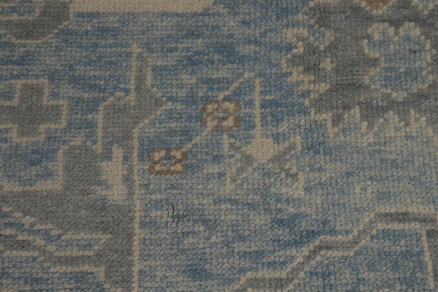 All-Over Blue Vegetable Dye Oushak Turkish Large Rug 11x15