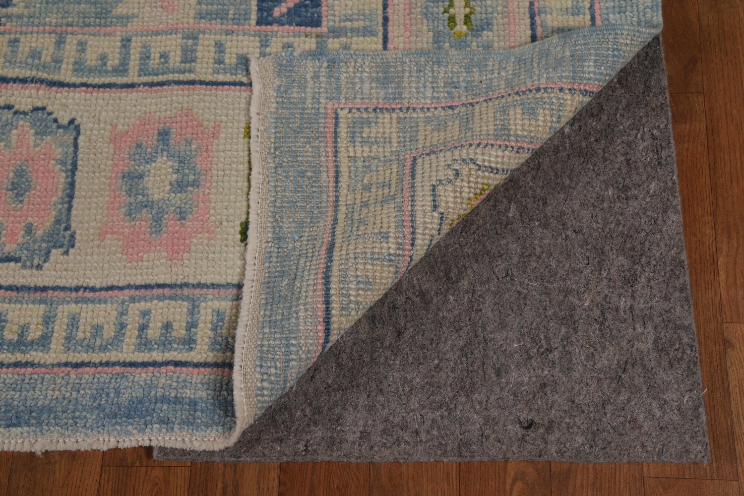 All-Over Floral Blue Oushak Vegetable Dye Area Rug 8x11