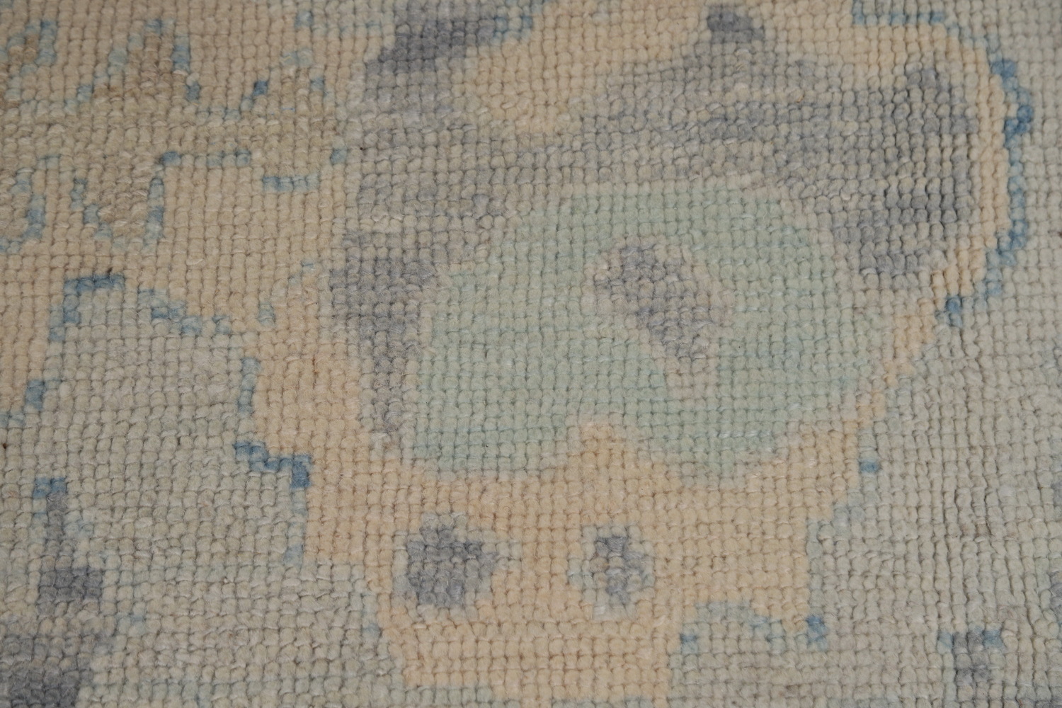 Vegetable Dye Blue Gray Oushak Turkish Large Rug 10x14
