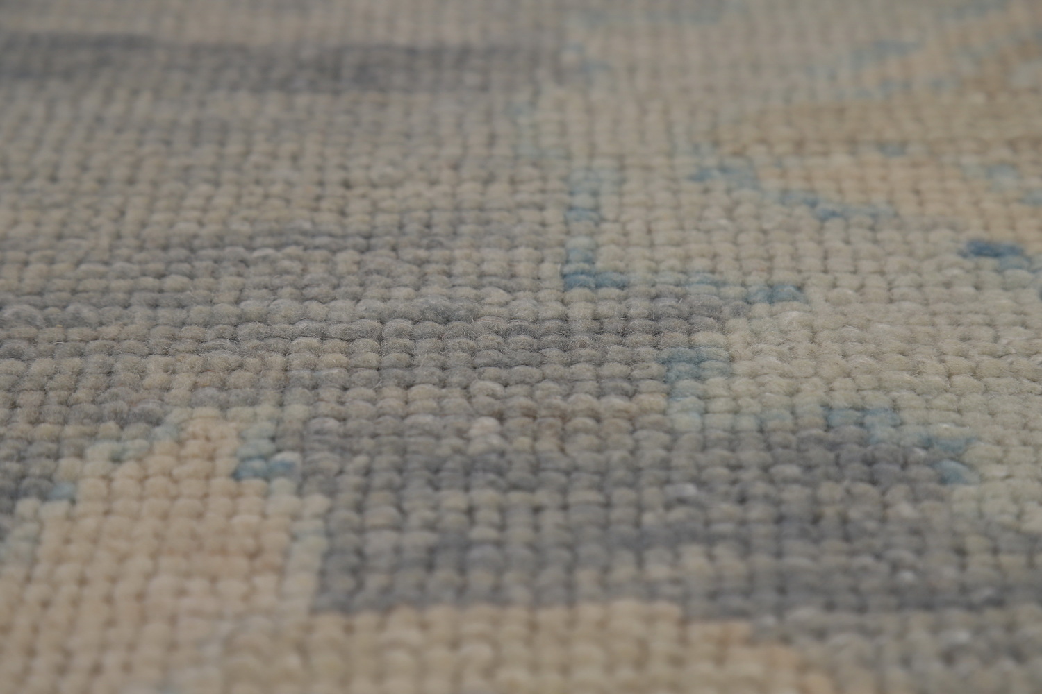 Vegetable Dye Blue Gray Oushak Turkish Large Rug 10x14