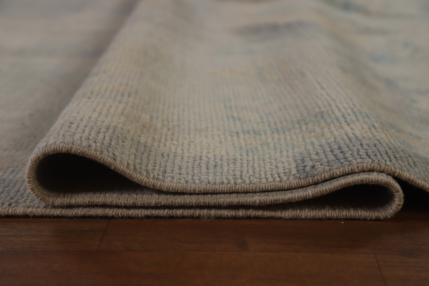 Vegetable Dye Blue Gray Oushak Turkish Large Rug 10x14