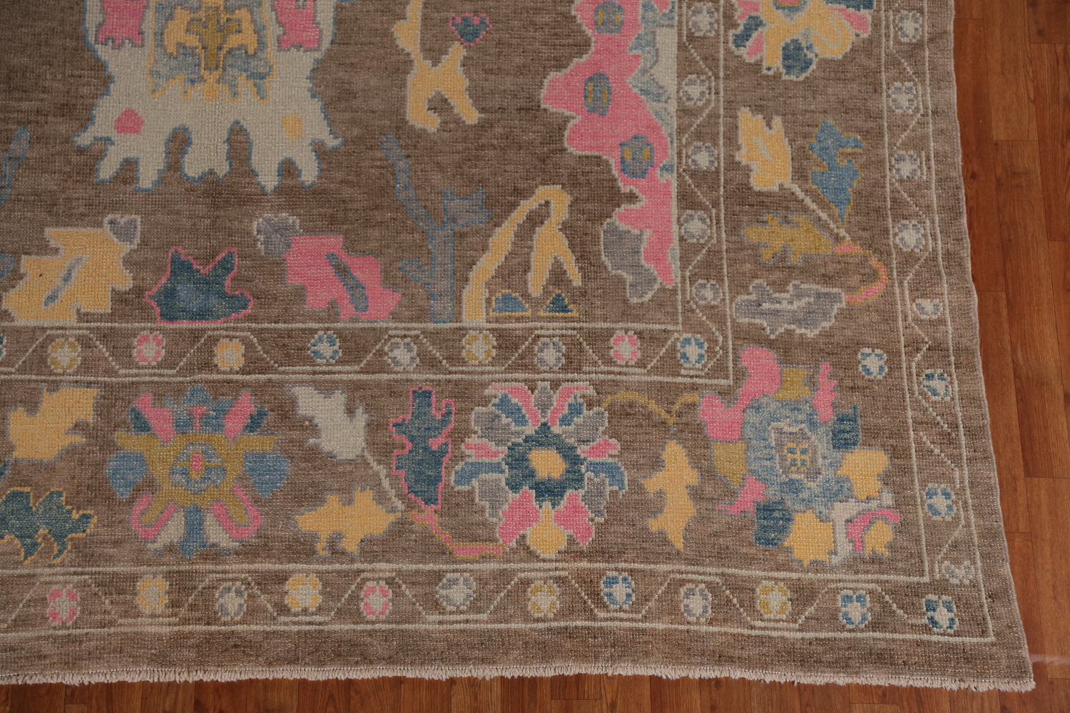 Vegetable Dye Brown Oushak Turkish Area Rug 9x13