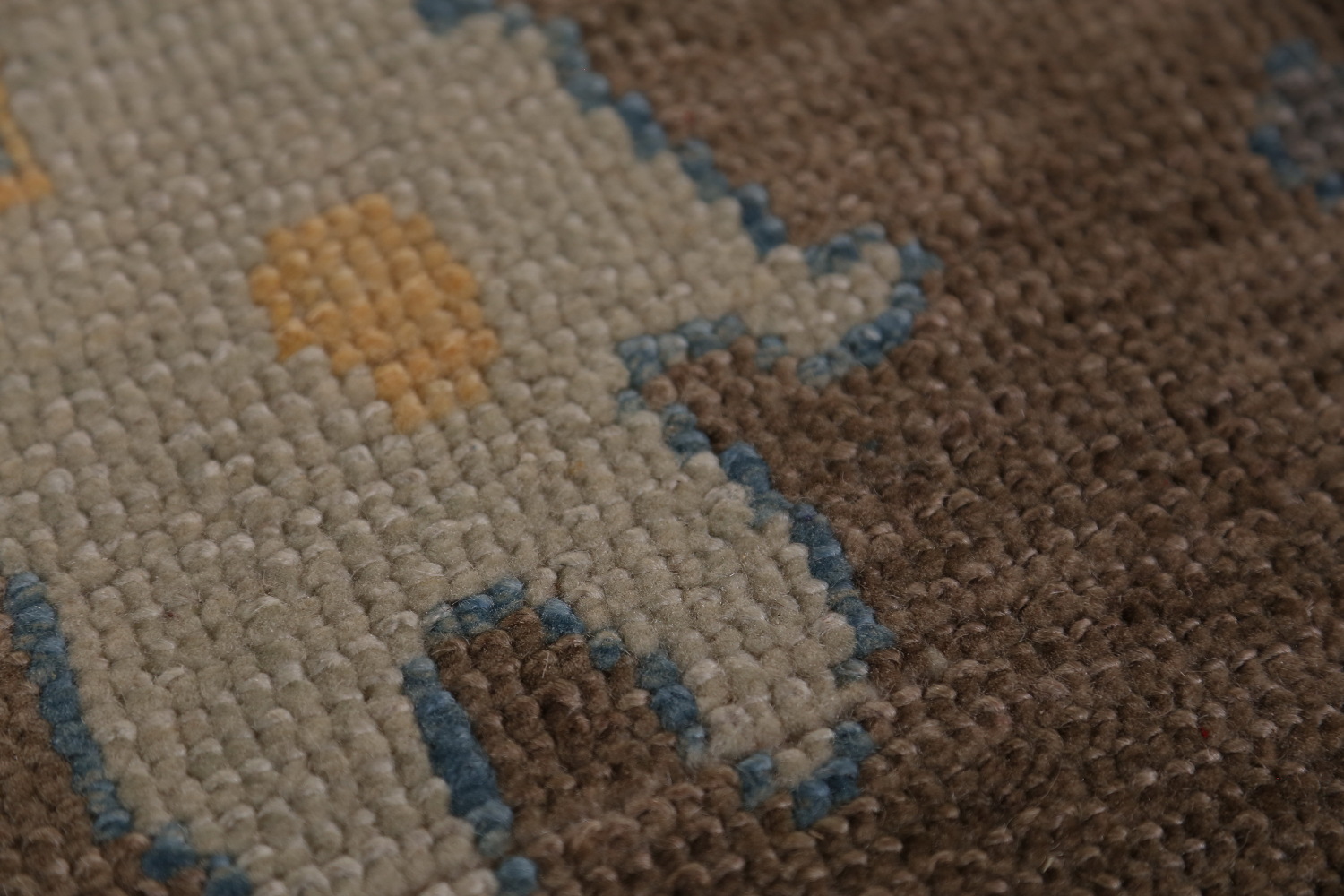Vegetable Dye Brown Oushak Turkish Area Rug 9x13