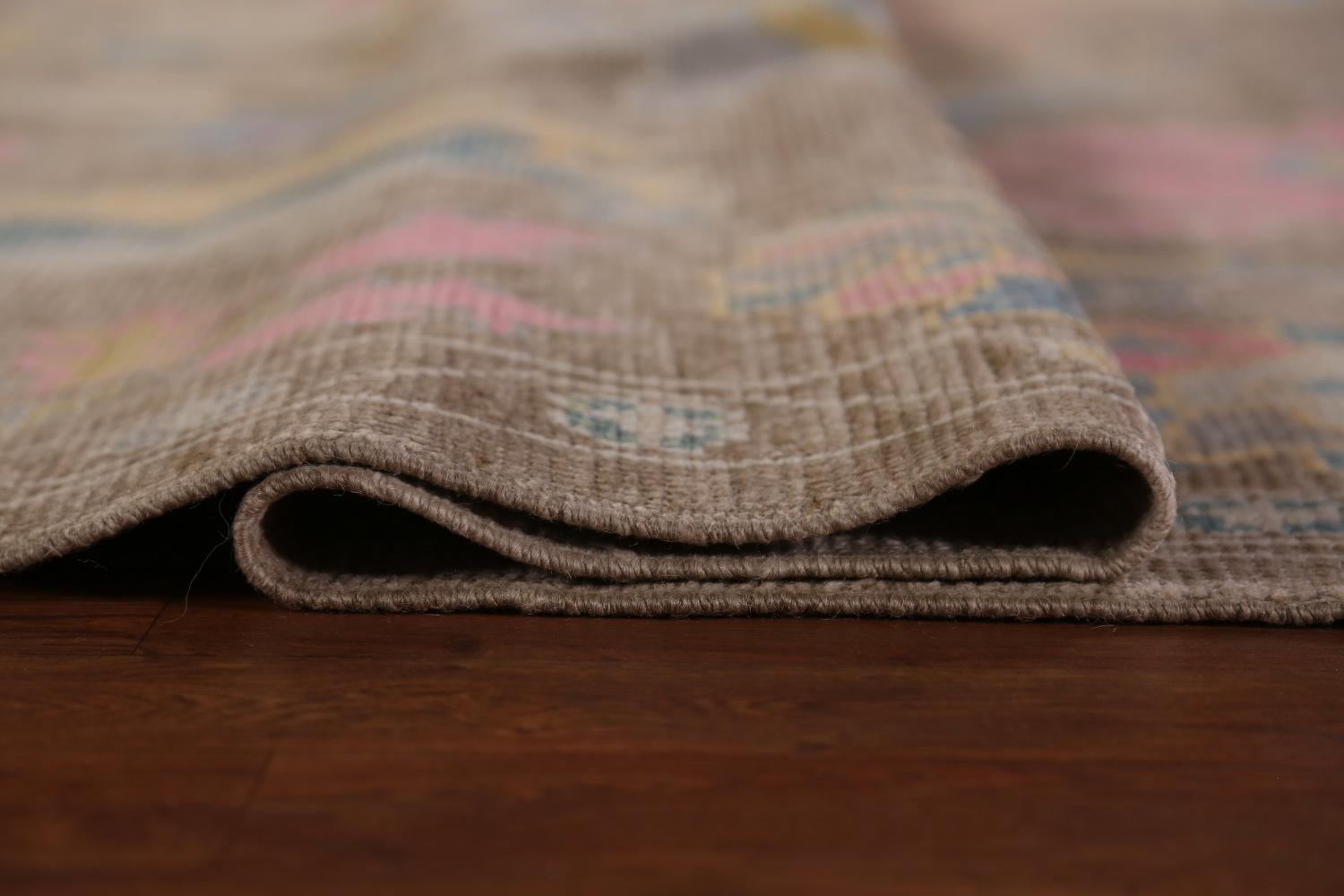Vegetable Dye Brown Oushak Turkish Area Rug 9x13