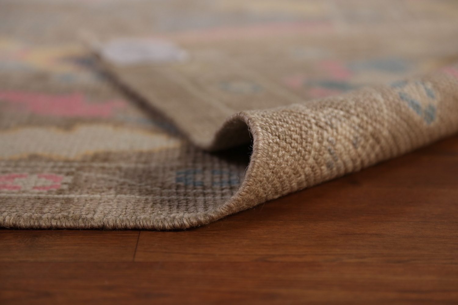 Vegetable Dye Brown Oushak Turkish Area Rug 9x13