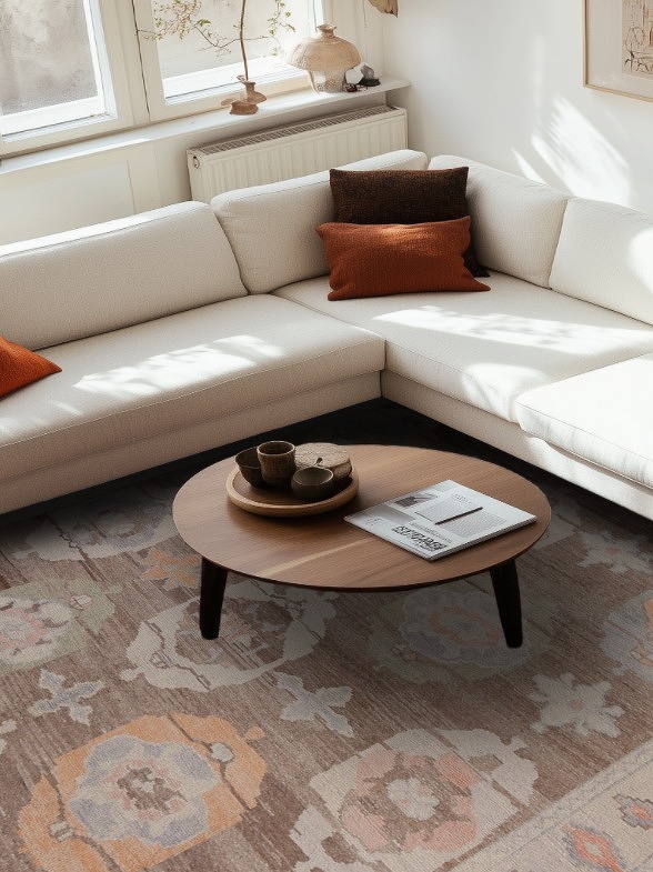 Handmade Brown Oushak Vegetable Dye Area Rug 9x12