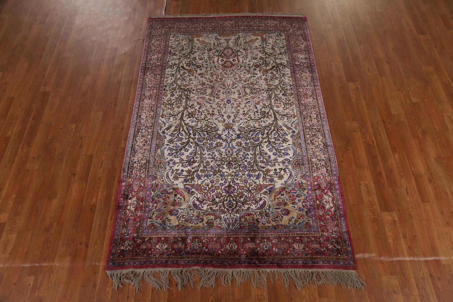 Pre-1900 Antique Vegetable Dye Kashan Persian Rug 4x7