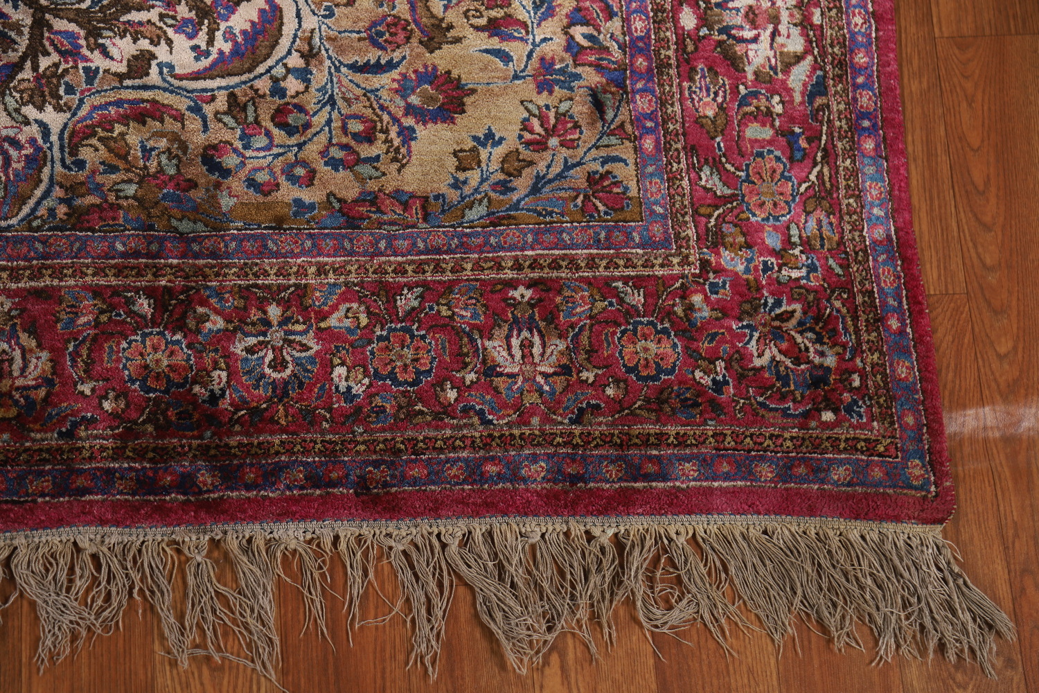 Pre-1900 Antique Vegetable Dye Kashan Persian Rug 4x7
