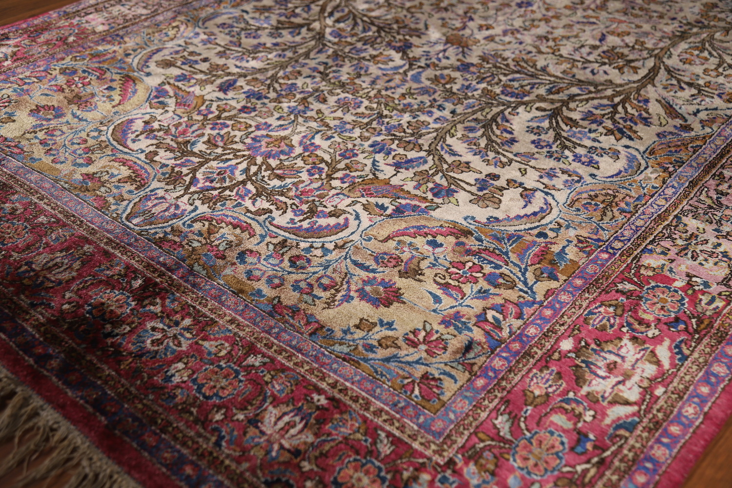 Pre-1900 Antique Vegetable Dye Kashan Persian Rug 4x7