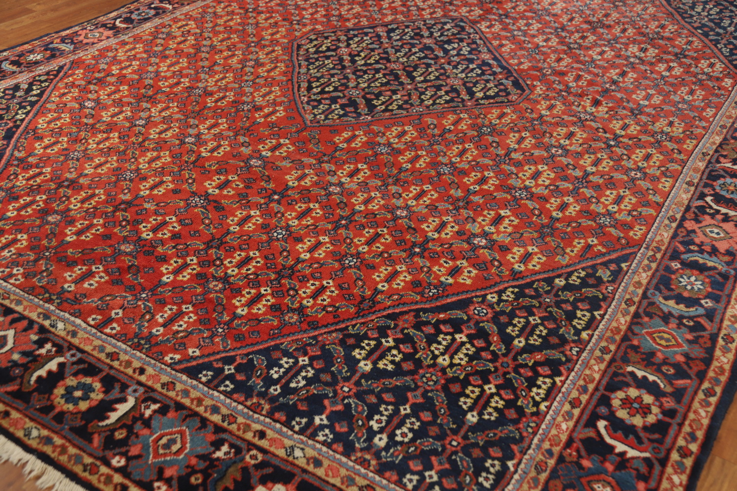 Antique Vegetable Dye Sultanabad Persian Area Rug 9x12