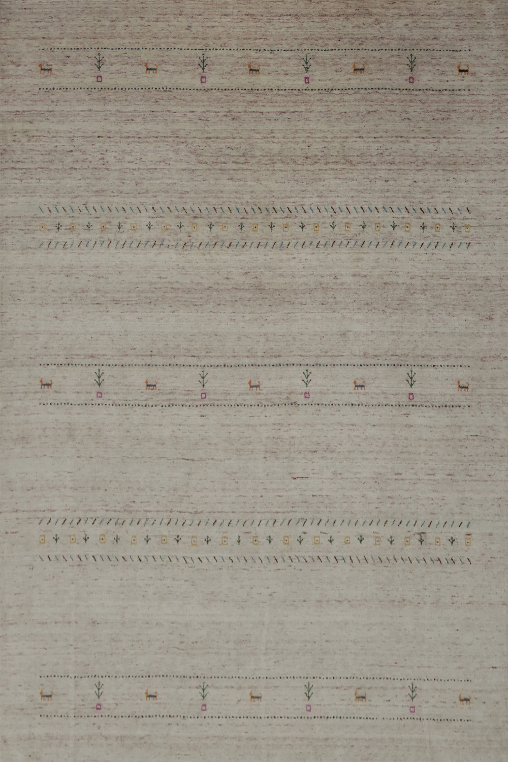 Handmade Gabbeh Indian Area Rug 9x11 with Motifs for Elegant Style