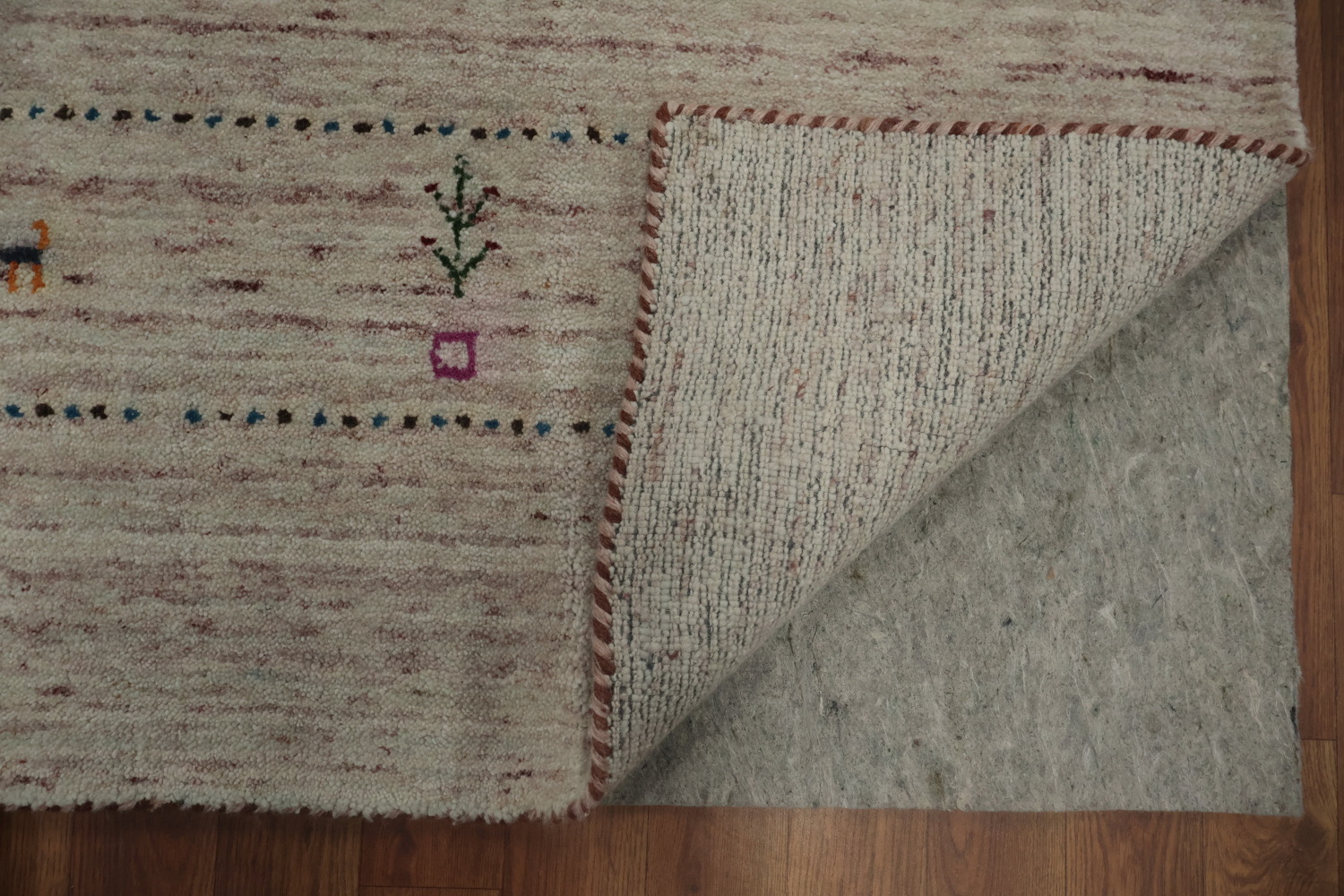 Handmade Gabbeh Indian Area Rug 9x11 with Motifs for Elegant Style