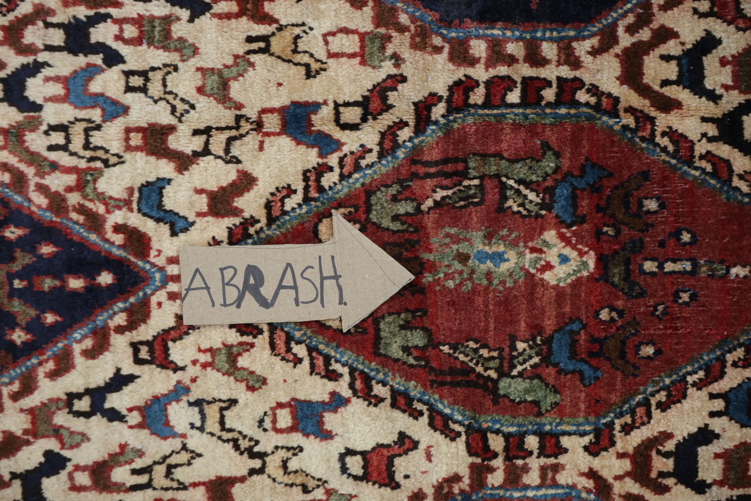 Antique Tribal Shiraz Abadeh Persian Area Rug 4x5