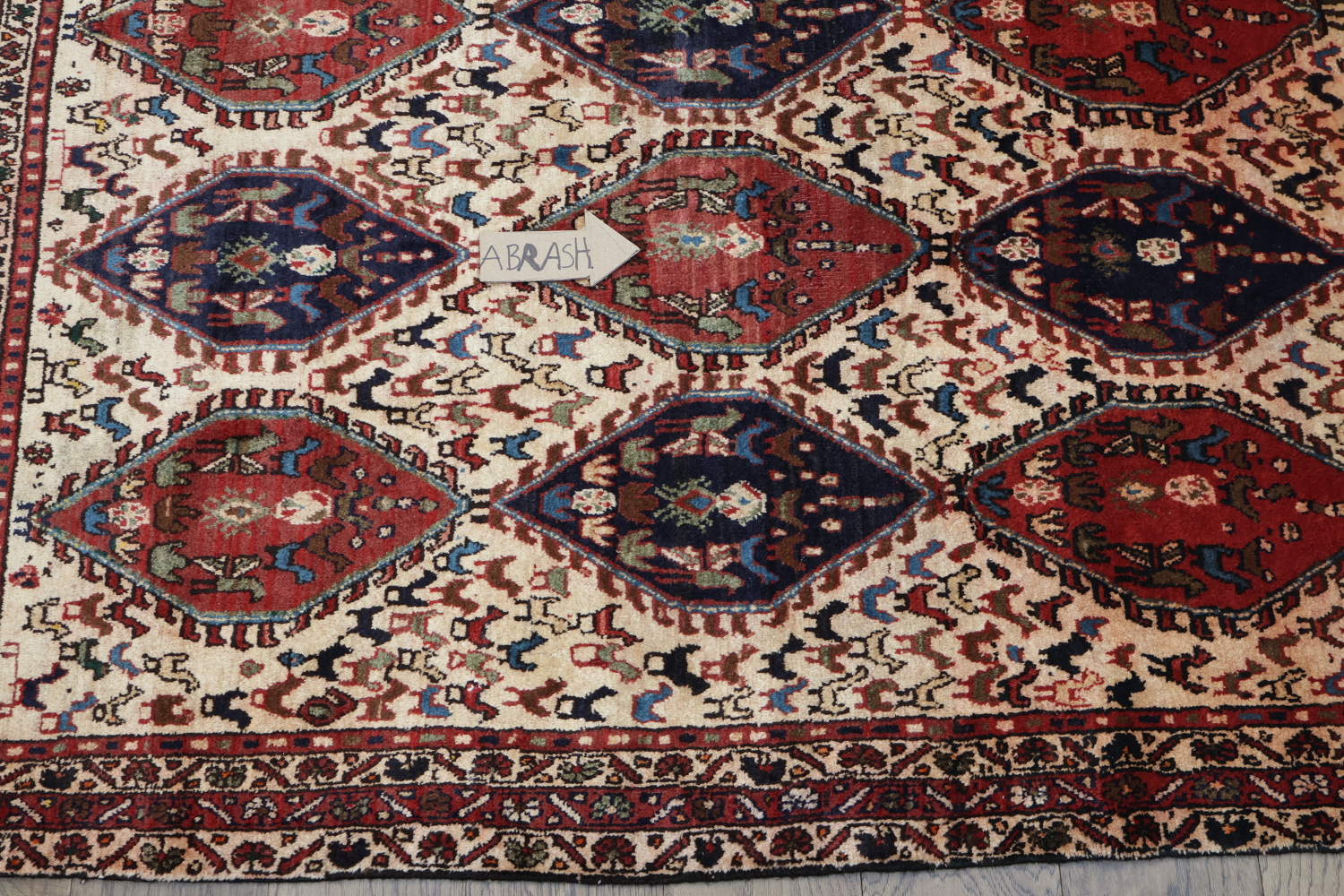 Antique Tribal Shiraz Abadeh Persian Area Rug 4x5