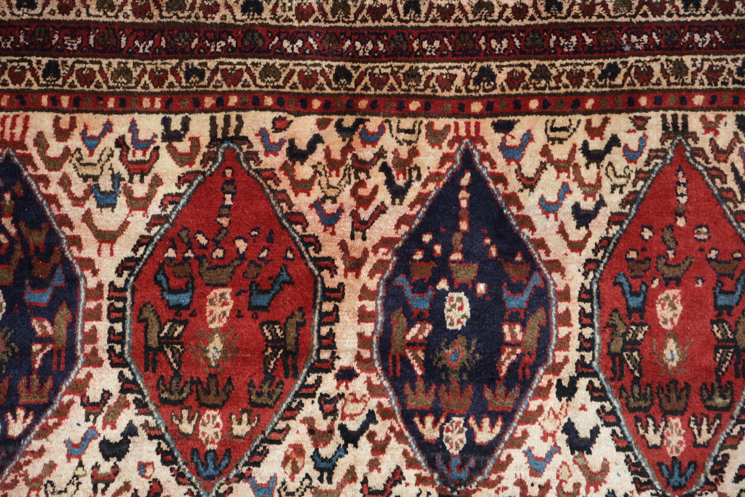 Antique Tribal Shiraz Abadeh Persian Area Rug 4x5