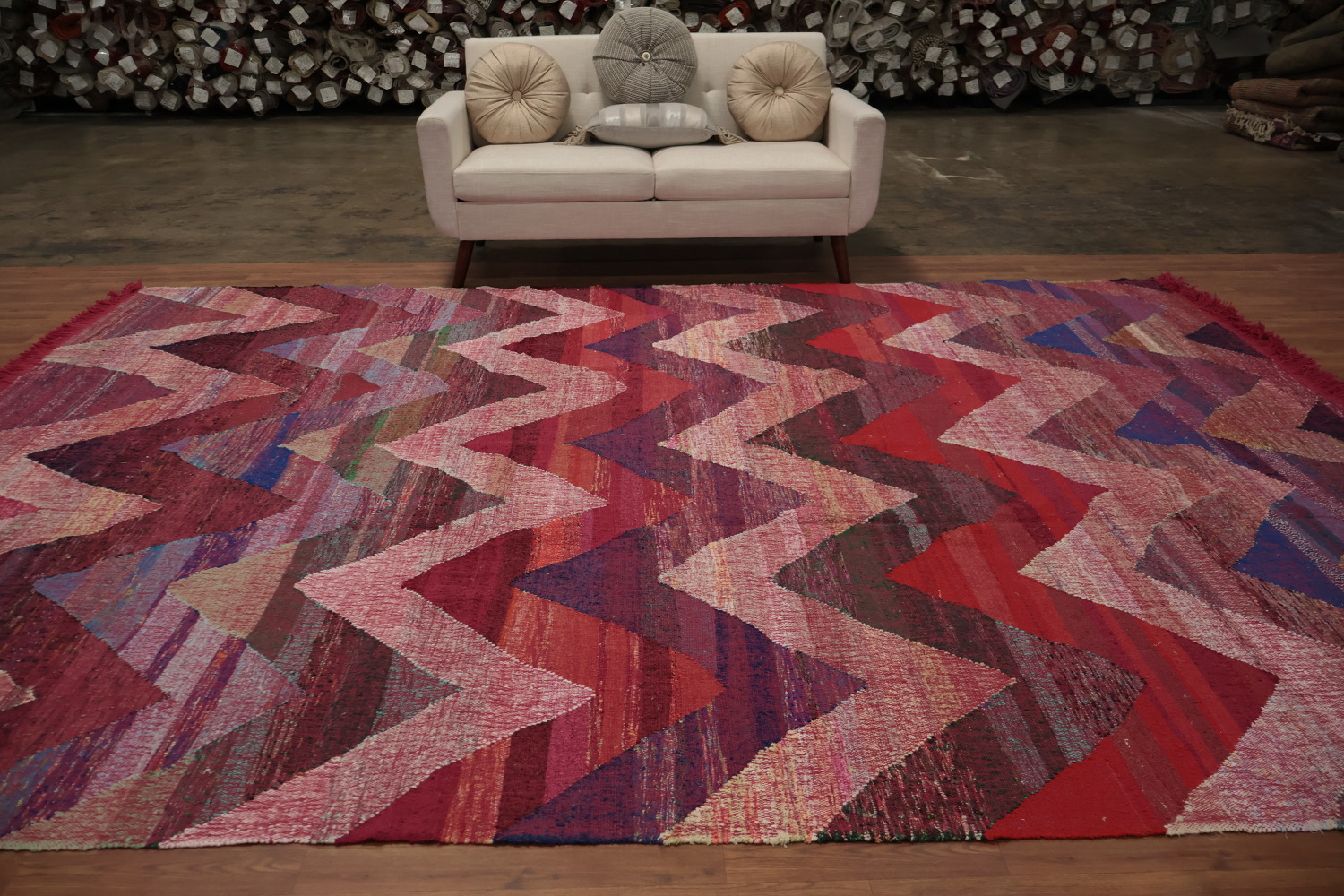 Chevron Kilim Area Rug 9x13 A Burst of Rich Colors and Styles