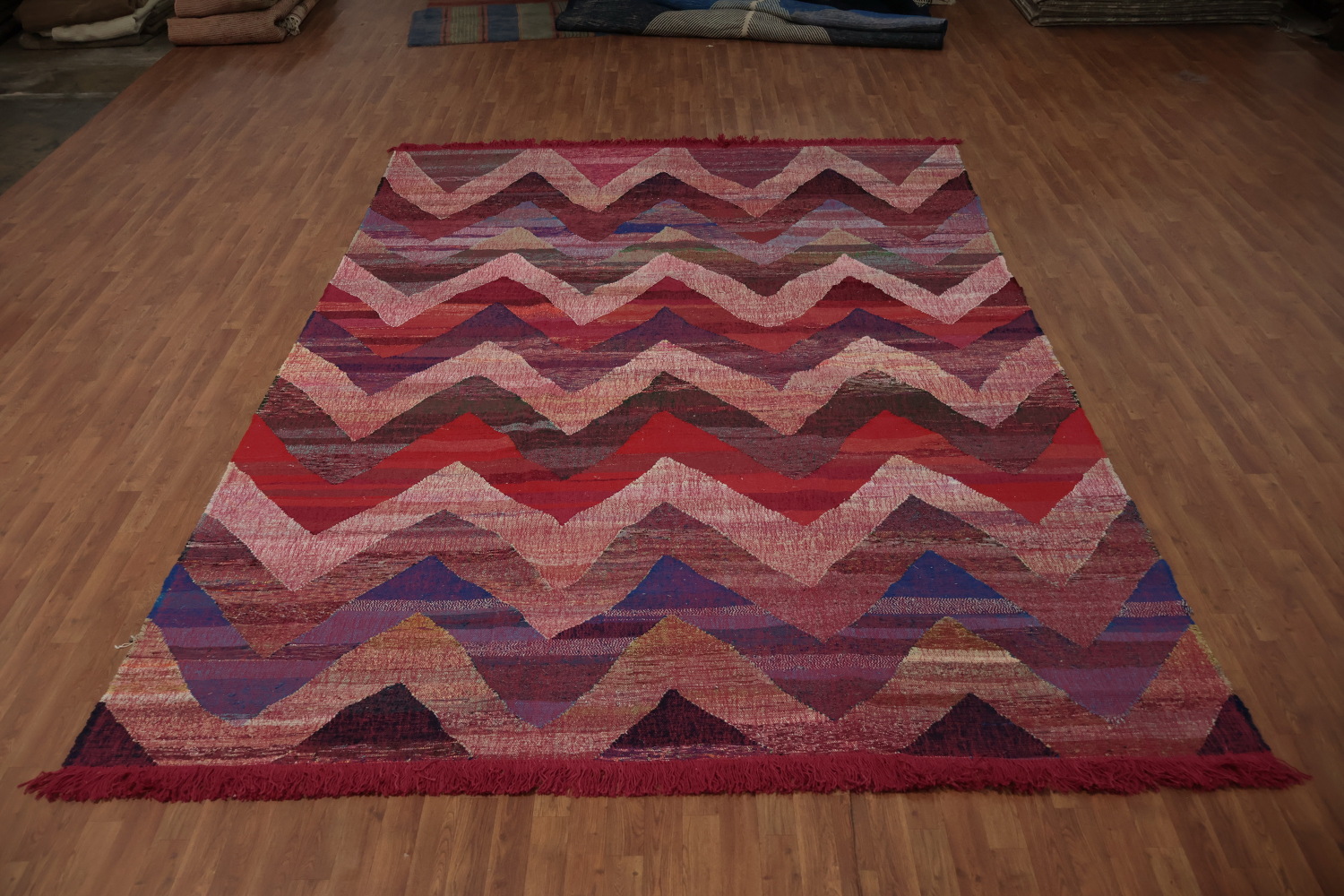 Chevron Kilim Area Rug 9x13 A Burst of Rich Colors and Styles