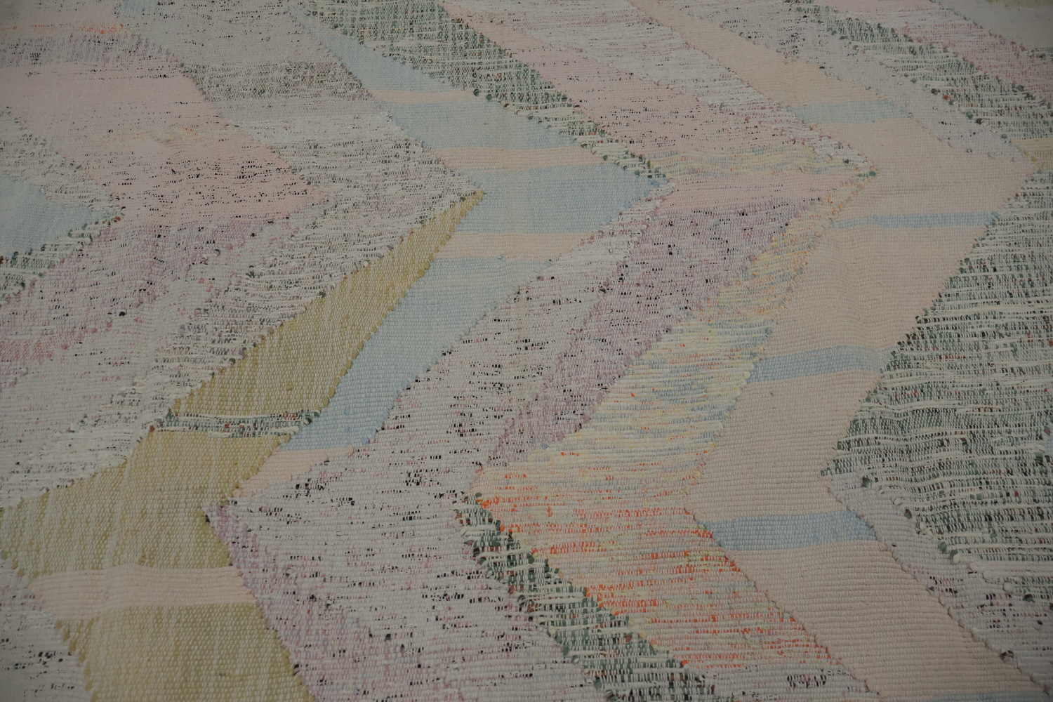 Pastel Chevron Pattern Kilim Area Rug 10x13 for Modern Home Decor
