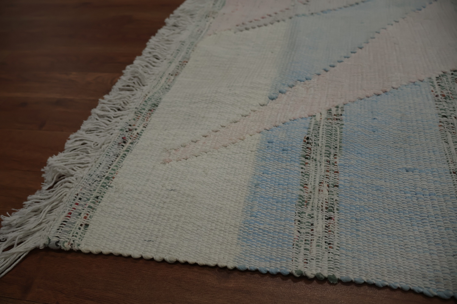 Pastel Chevron Pattern Kilim Area Rug 10x13 for Modern Home Decor