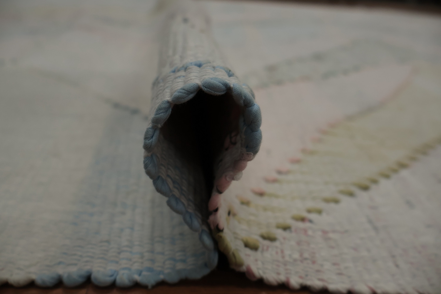 Pastel Chevron Pattern Kilim Area Rug 10x13 for Modern Home Decor