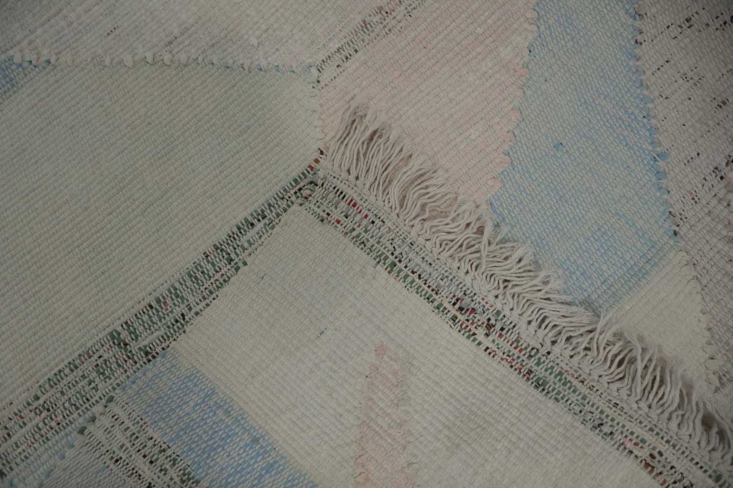 Pastel Chevron Pattern Kilim Area Rug 10x13 for Modern Home Decor