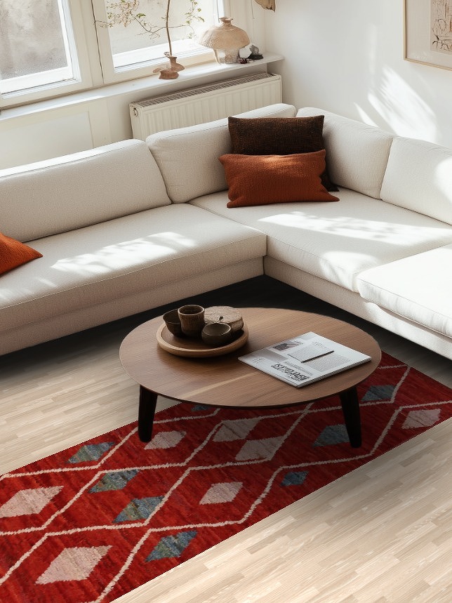 Geometric Wool Moroccan Oriental Runner Rug 3x10