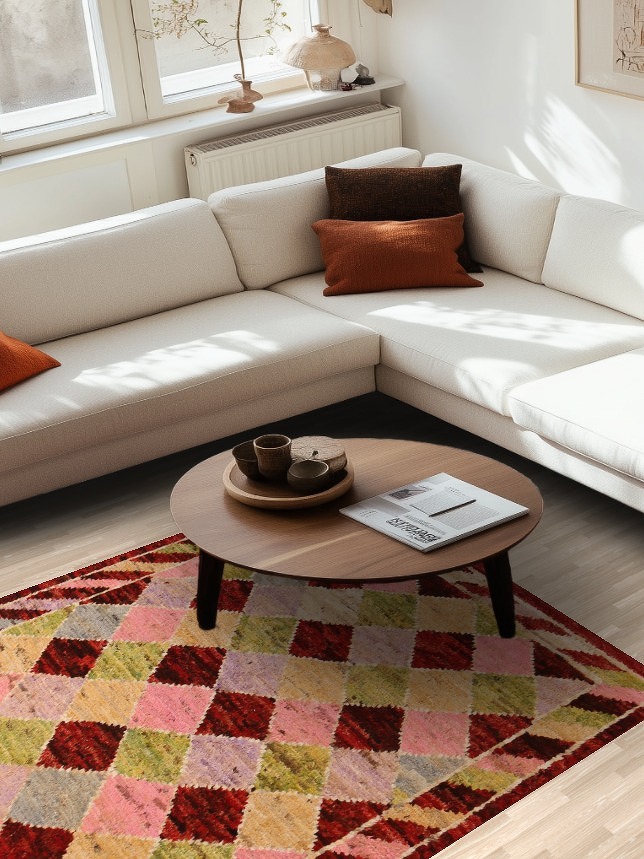 Trellis Wool Geometric Moroccan Oriental Rug 5x7