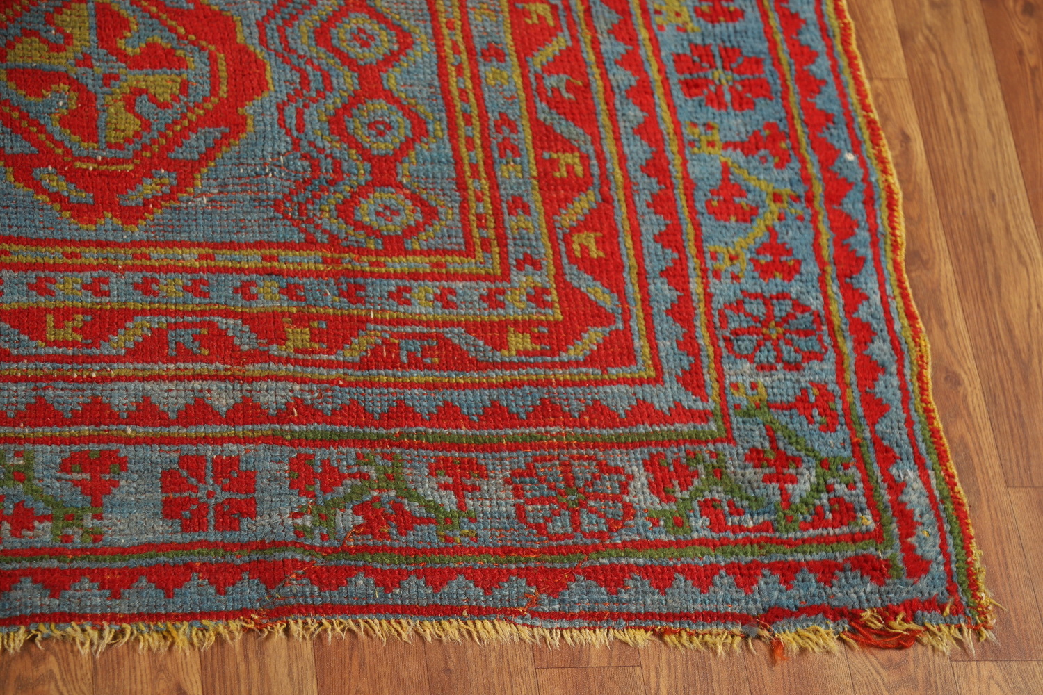 Pre-1900 Antique Vegetable Dye Oushak Turkish Area Rug 7x10