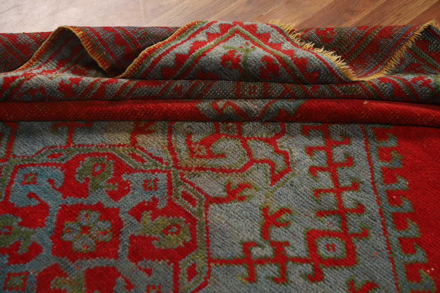 Pre-1900 Antique Vegetable Dye Oushak Turkish Area Rug 7x10