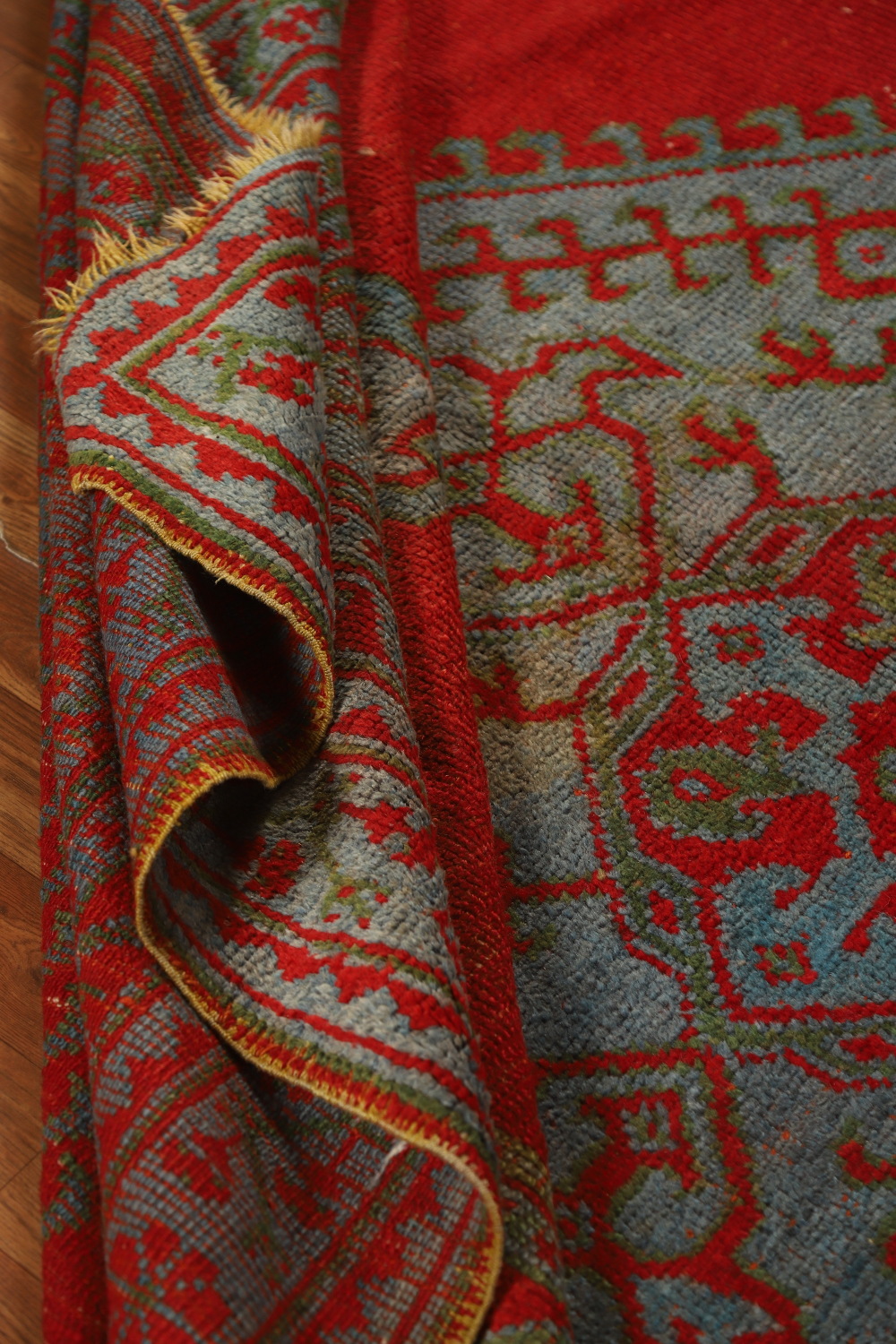 Pre-1900 Antique Vegetable Dye Oushak Turkish Area Rug 7x10