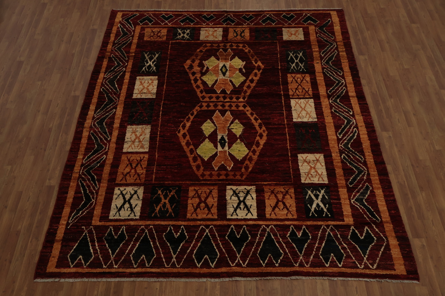 Red Geometric Moroccan Oriental Area Rug 9x10