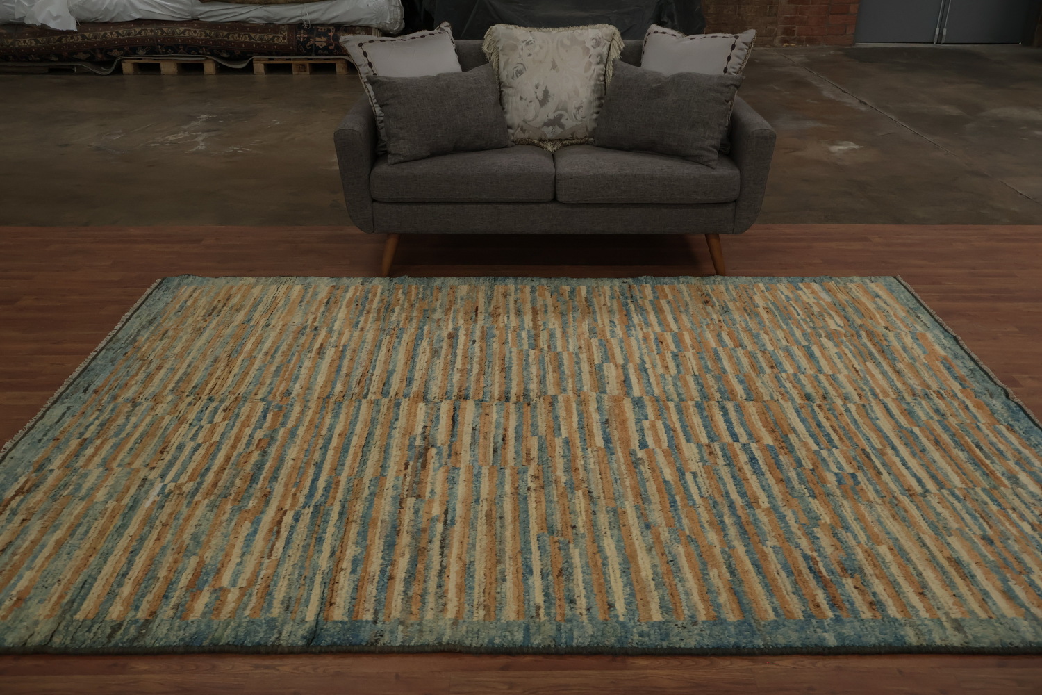Striped Wool Moroccan Oriental Area Rug 7x10