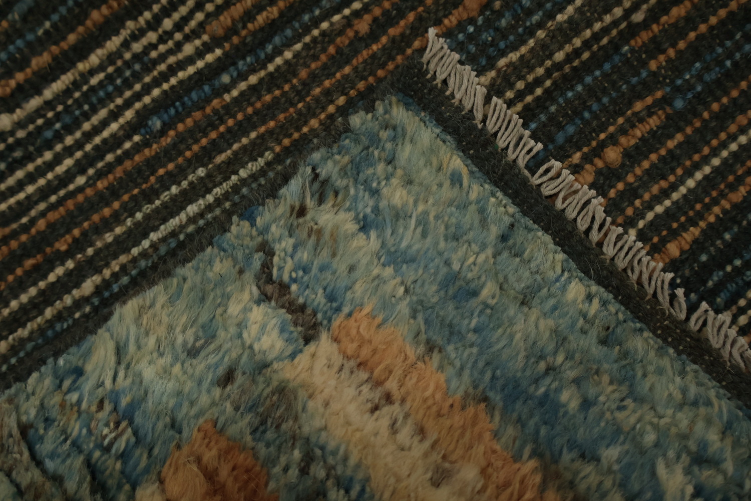 Striped Wool Moroccan Oriental Area Rug 7x10