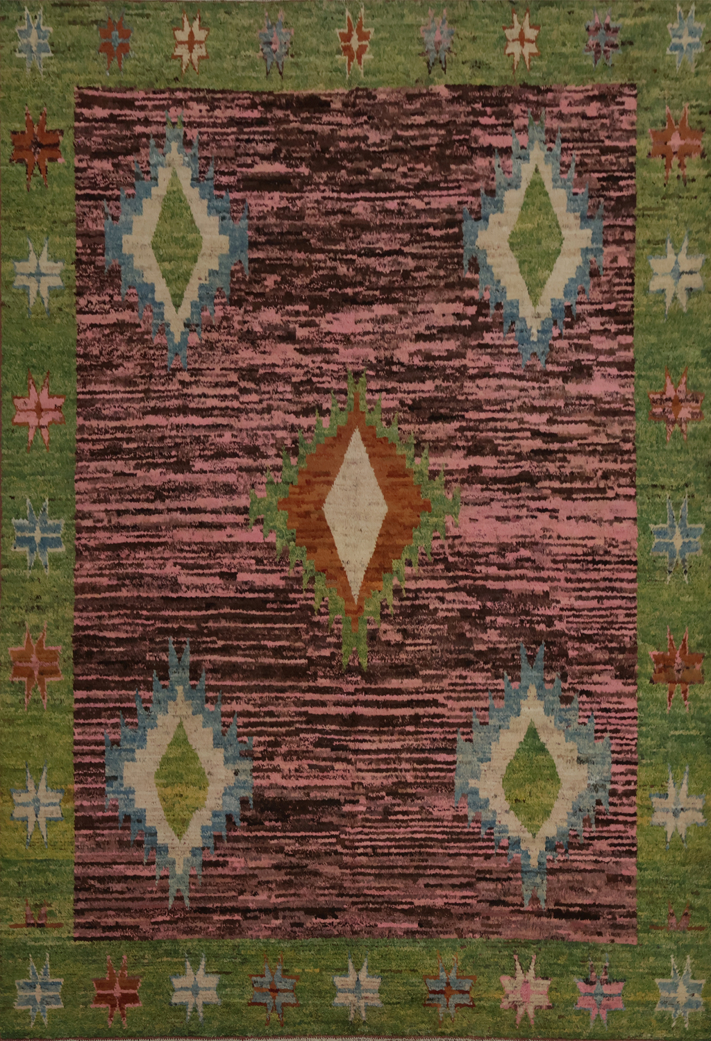 Pink Geometric Moroccan Oriental Area Rug 9x12