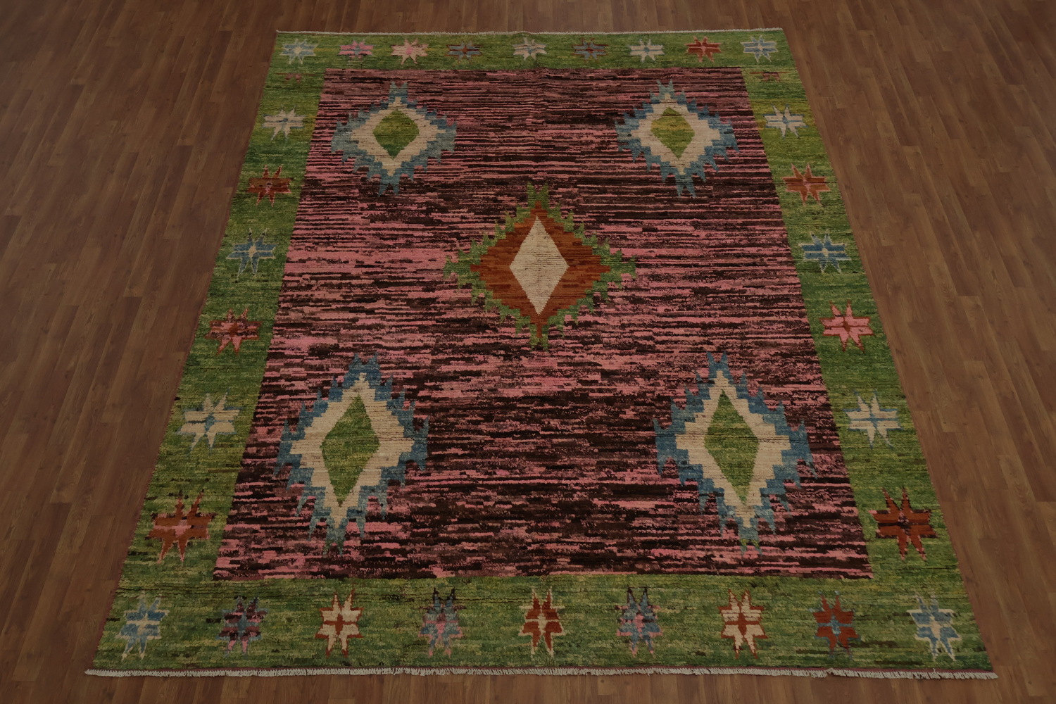 Pink Geometric Moroccan Oriental Area Rug 9x12