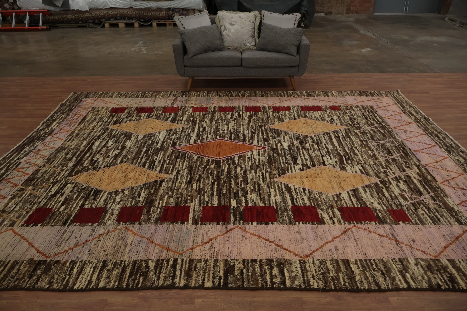 Diamond and Square Moroccan Large Rug 11x13 Perfect for Cozy Spaces