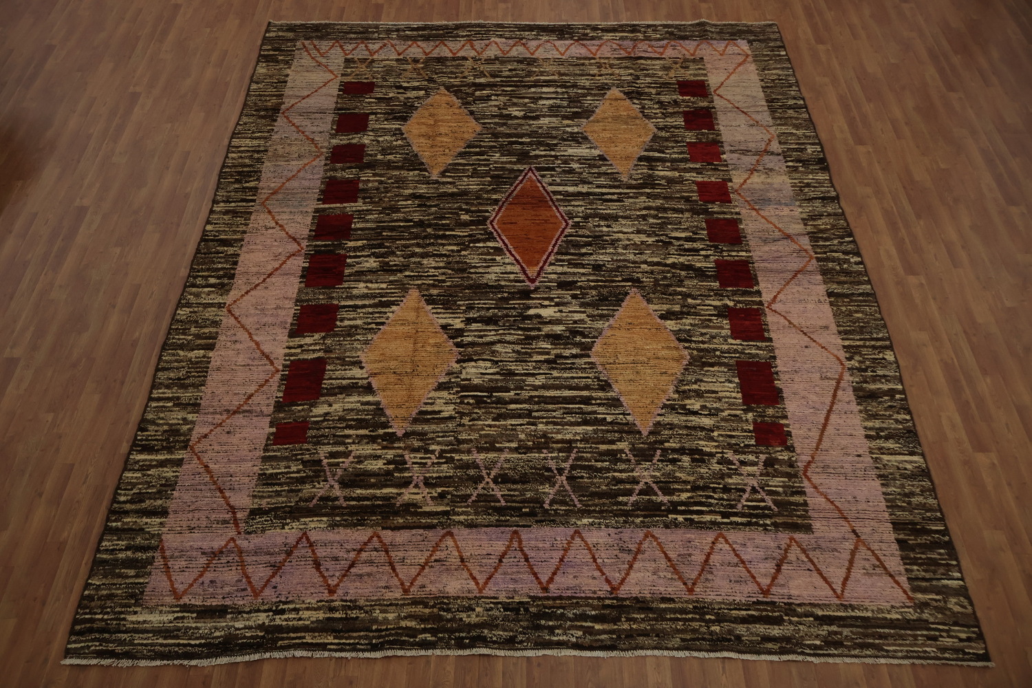 Diamond and Square Moroccan Large Rug 11x13 Perfect for Cozy Spaces