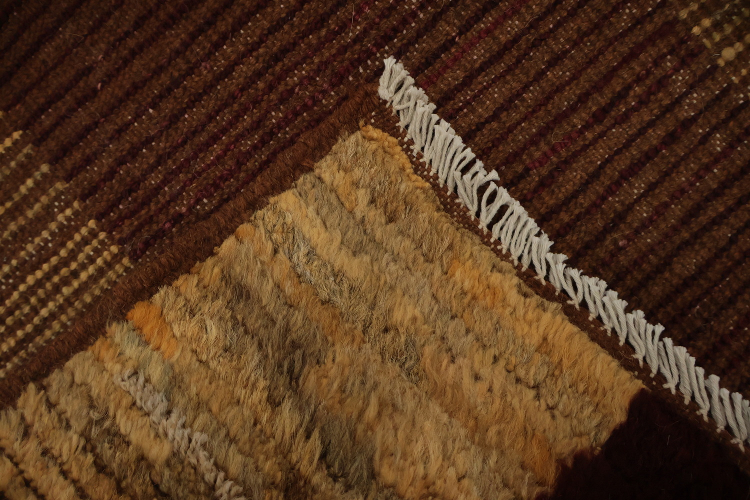 Modern Abstract Wool Moroccan Area Rug 7x10 with Earthy Hues