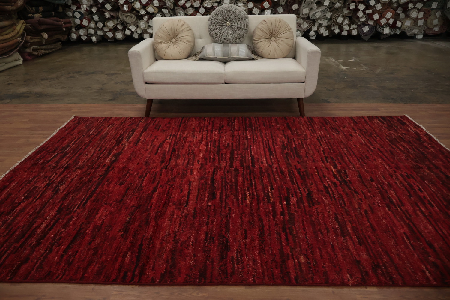 Red Wool Handmade Moroccan Oriental Area Rug 7x10