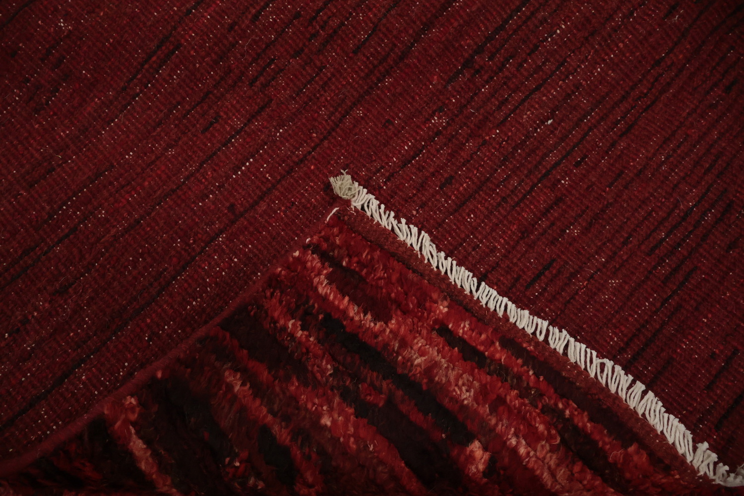 Red Wool Handmade Moroccan Oriental Area Rug 7x10