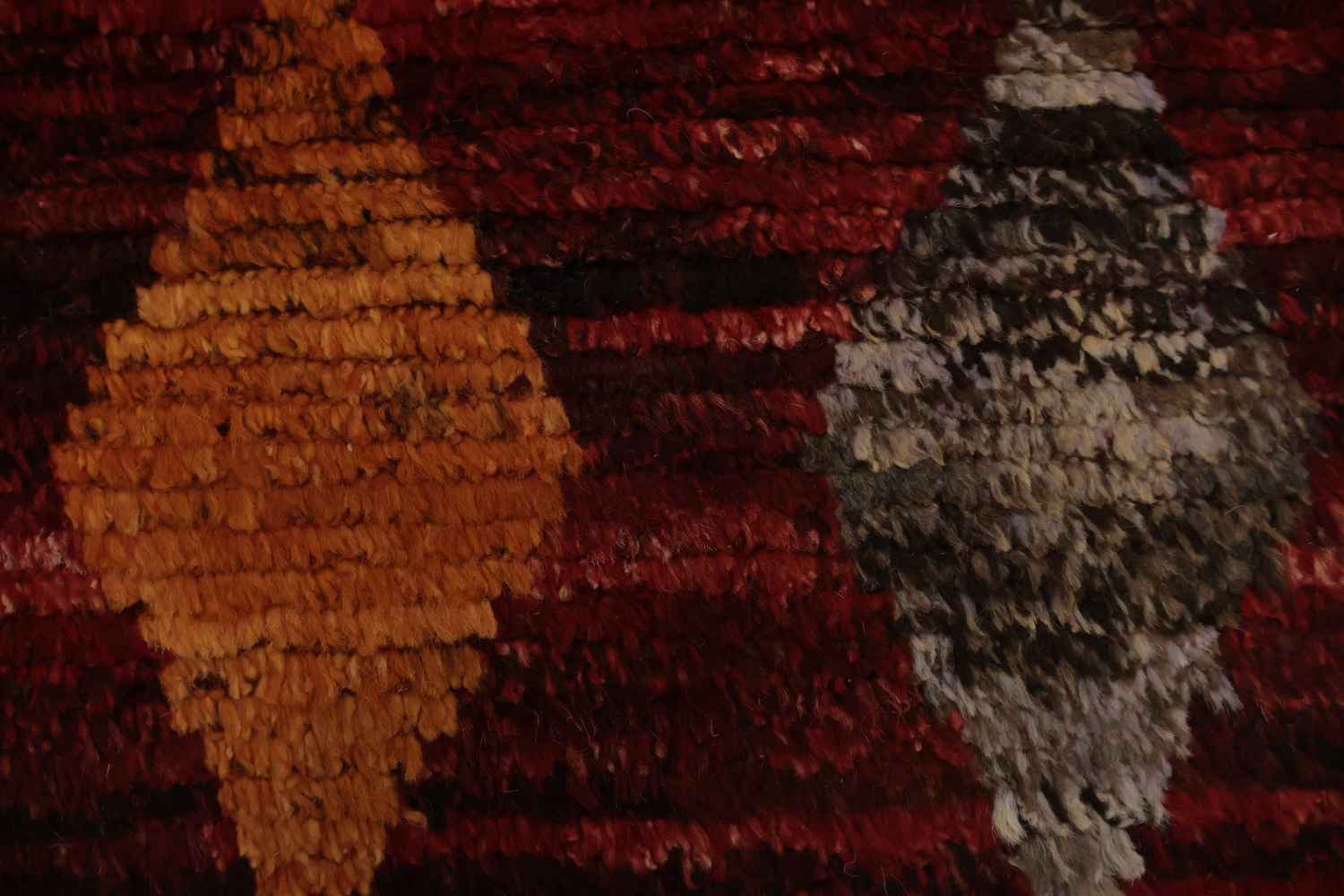 Elegant Red Moroccan Area Rug 8x10 with Color Diamond Accents