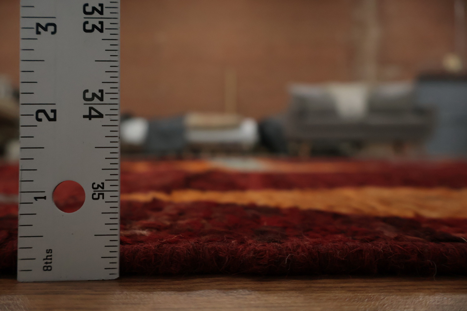 Elegant Red Moroccan Area Rug 8x10 with Color Diamond Accents