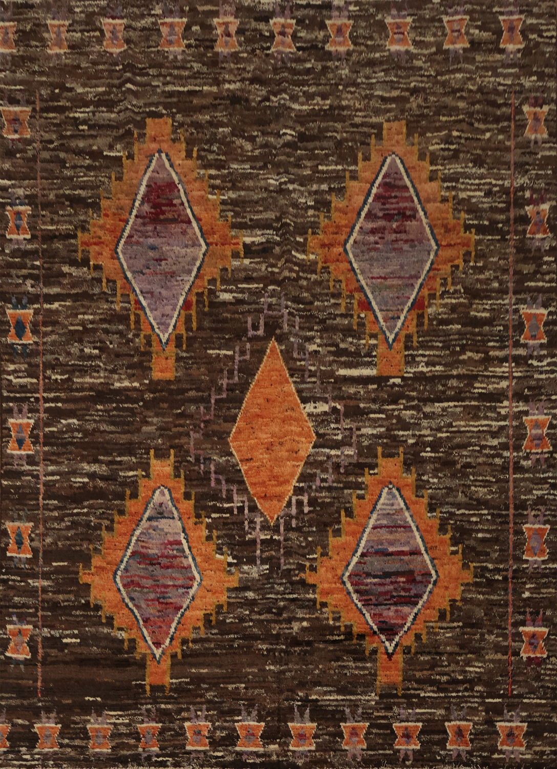 Bohemian Moroccan Area Rug 8x10 with Earthy Tones and Warm Designs